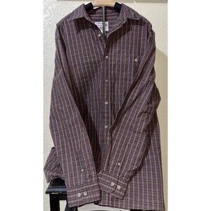 Vintage Wrangler Rugged Wear Mens X Large Tall Plaid Button Up Shirt Long Sleeve
